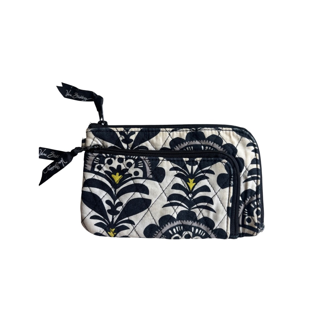 Vera Bradley Quilted Cotton Double Zip Wallet Retired Pattern FanFare Accents